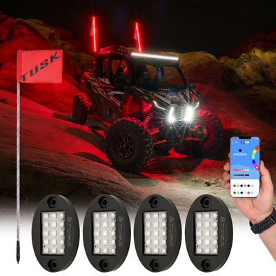 Tusk 2103820002 LED Rock Light Kit with Single 4' LED Whip
