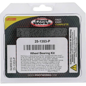 Pivot World 25-1353-P fits Kawasaki, Suzuki Wheel Bearing Kit Premium Bearings