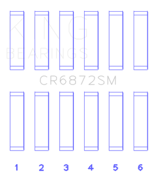 King CR6872SM0.5 fits Toyota 1GR-FE (Size +.50mm) Connecting Rod Bearing Set