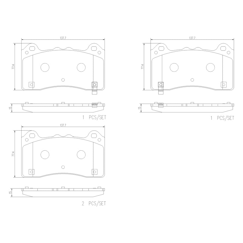 Brembo OE P24202N 16-18 fits Ford Focus PRIME Ceramic Brake Pad - Front