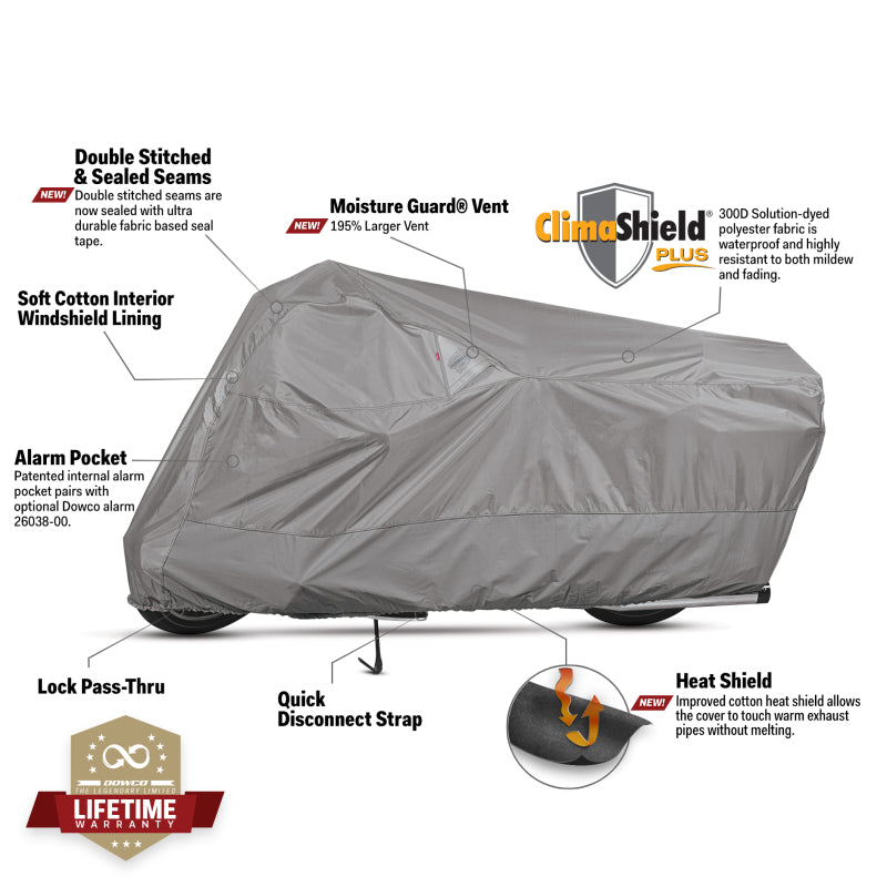 Dowco 50003-07 WeatherAll Plus Motorcycle Cover Gray - Large