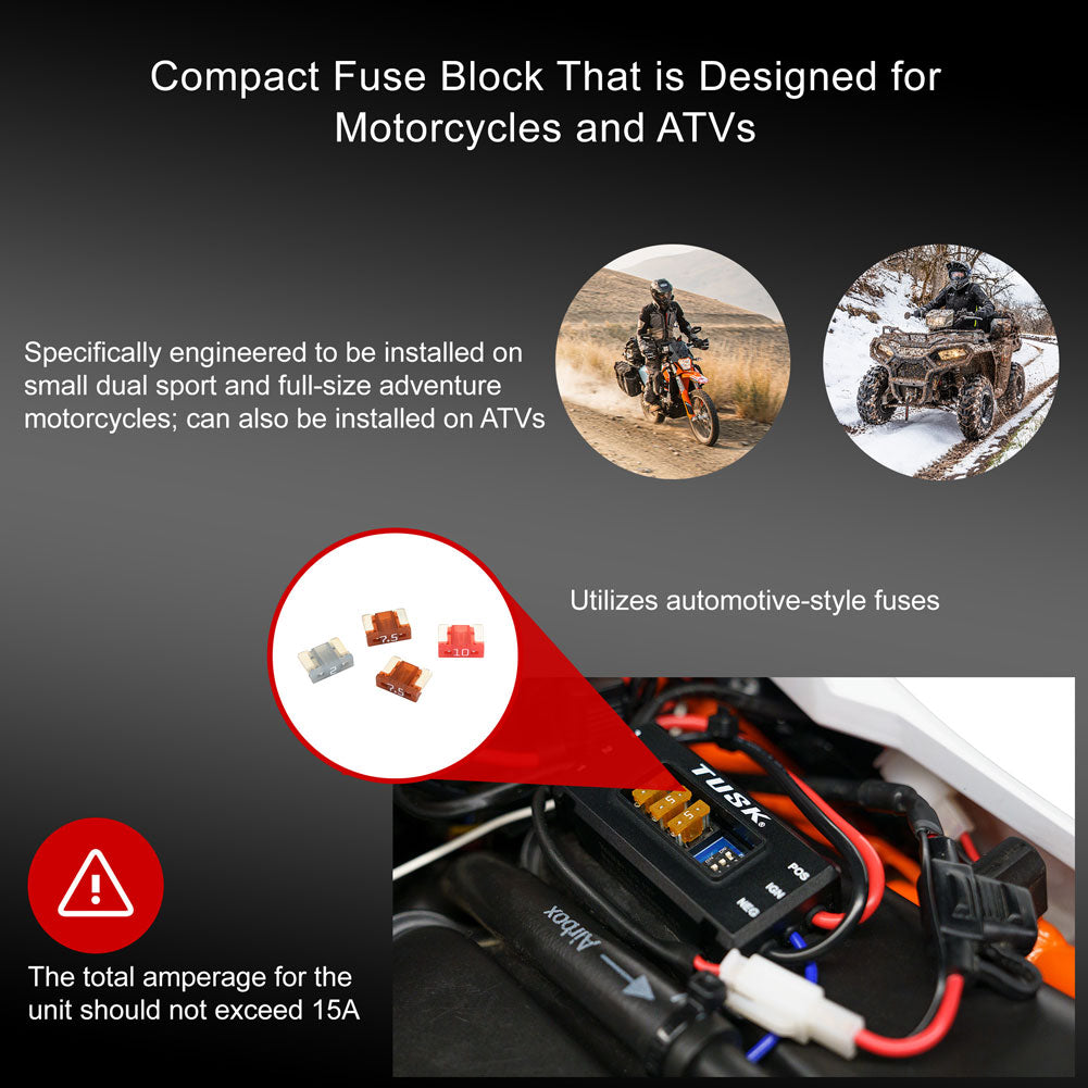 Tusk 2137540001 3-Way Compact 12V Accessory Power Harness