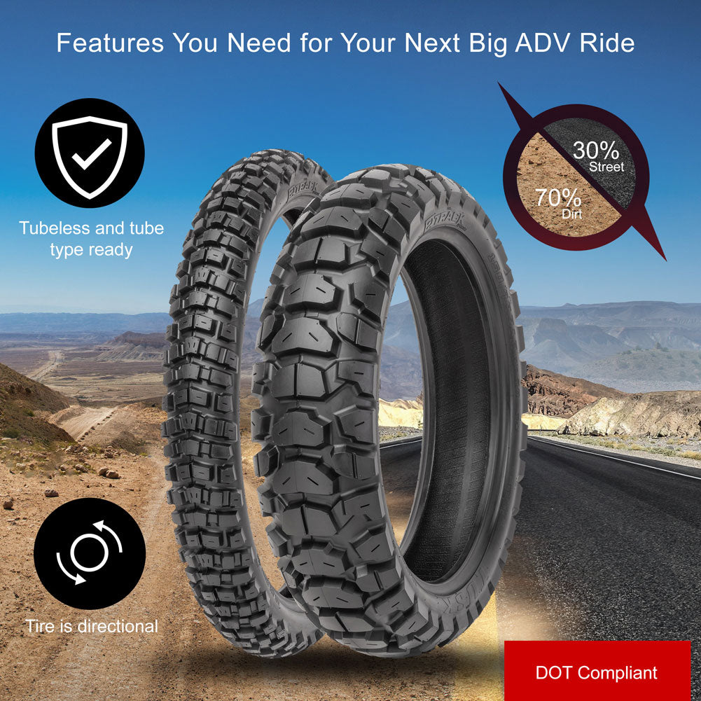 Tusk 2137740101 2Track Adventure Tire Rear 140/80B-18 (70R)