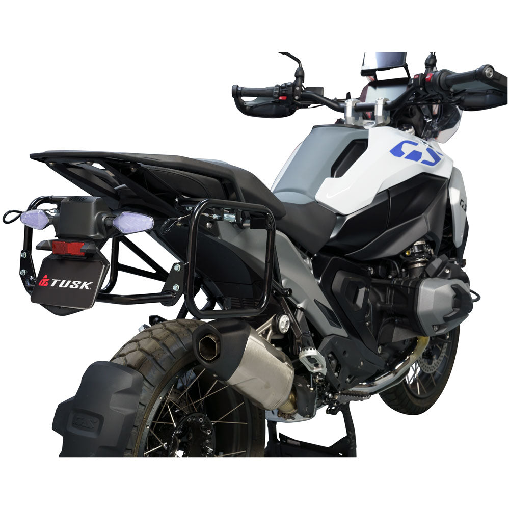 Tusk 2149440001 Pannier Racks with Nelson Rigg Hurricane Dry Saddlebags  Black