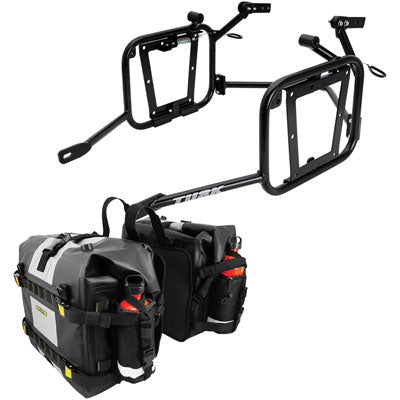 Tusk 2149440003 Pannier Racks with Nelson Rigg Hurricane Dry Saddlebags  Black