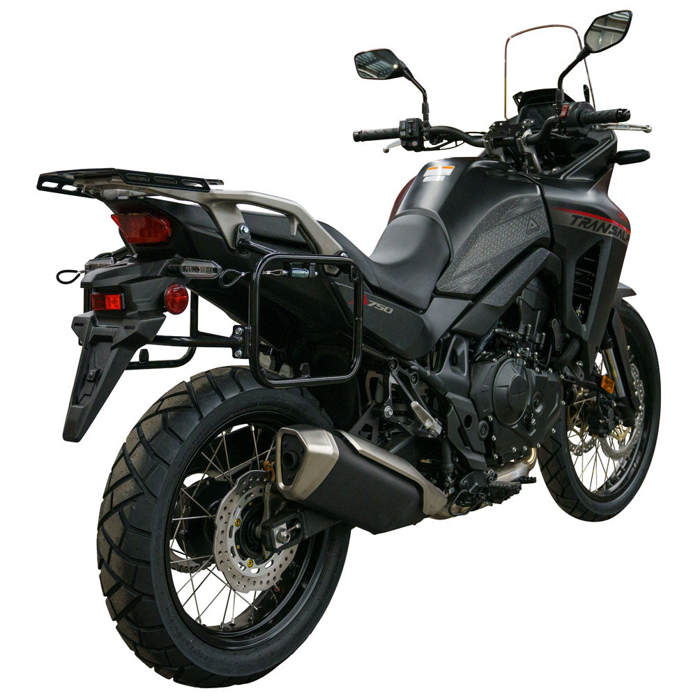 Tusk 2149440025 Pannier Racks with Nelson Rigg Hurricane Dry Saddlebags  Black