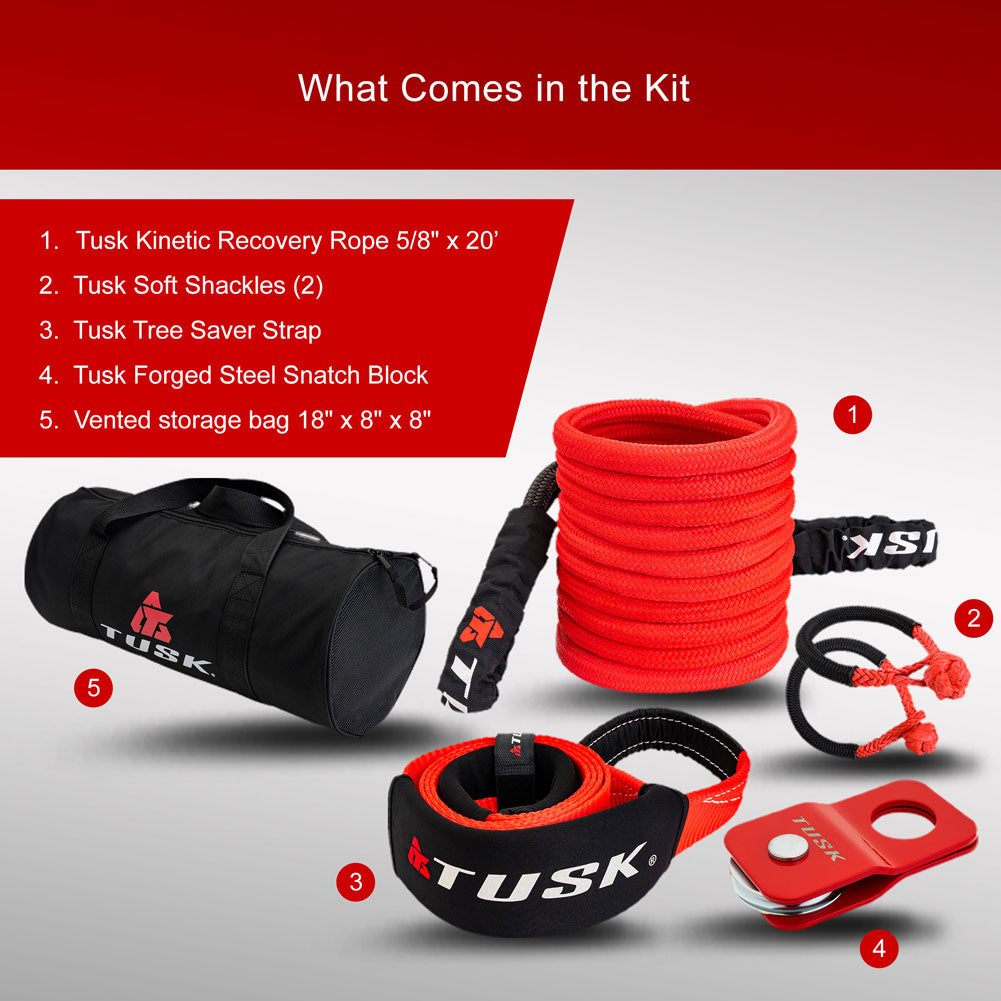 Tusk 2150830003 UTV Kinetic Recovery Kit Stage 3 Steel