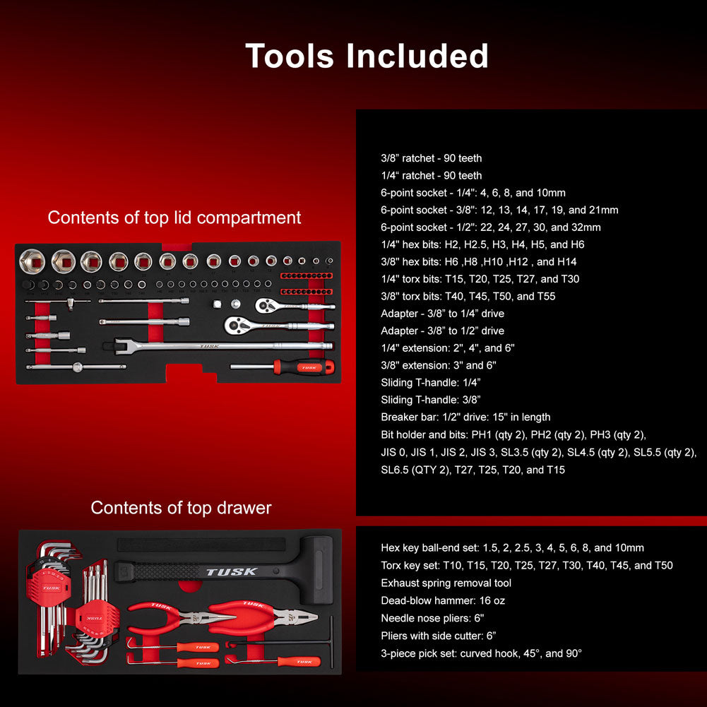 Tusk 2151690001 Moto Toolbox w/Tools