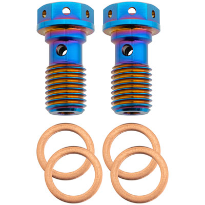Tusk 2152730001 Titanium Banjo Bolt Kit Burnt Blue M10x1.25