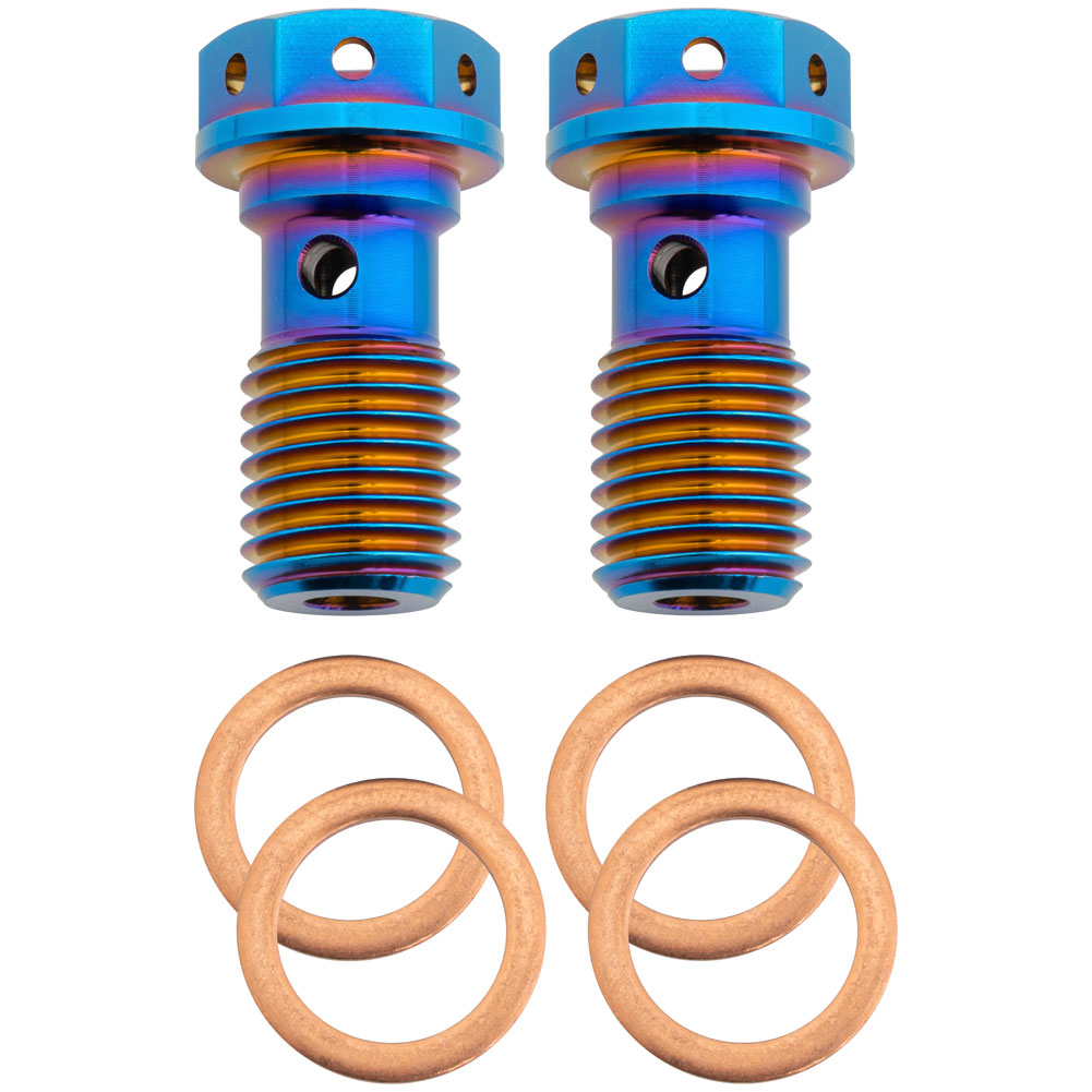 Tusk 2152730001 Titanium Banjo Bolt Kit Burnt Blue M10x1.25