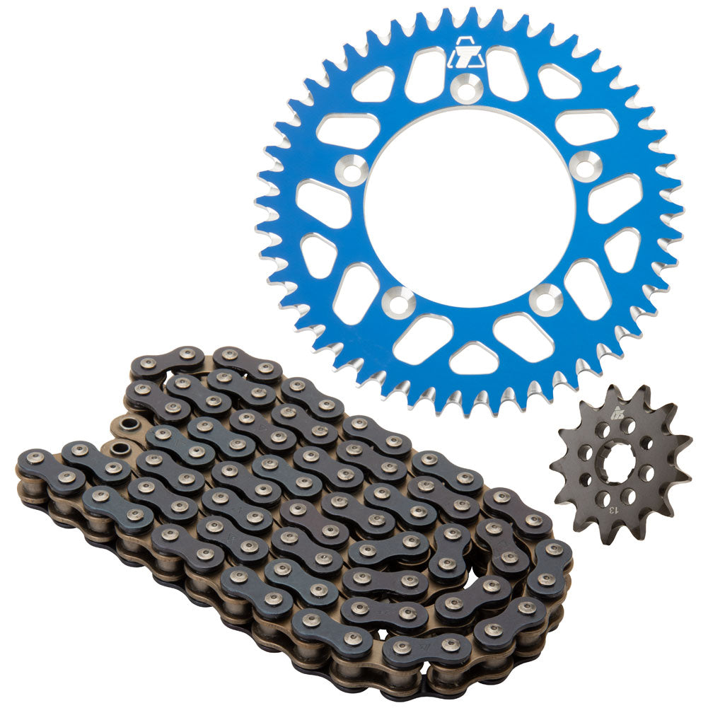 Tusk 2152740178 Chain & Sprocket Kit Alum Rear/O-Ring Chain Blue Rear Sprocket