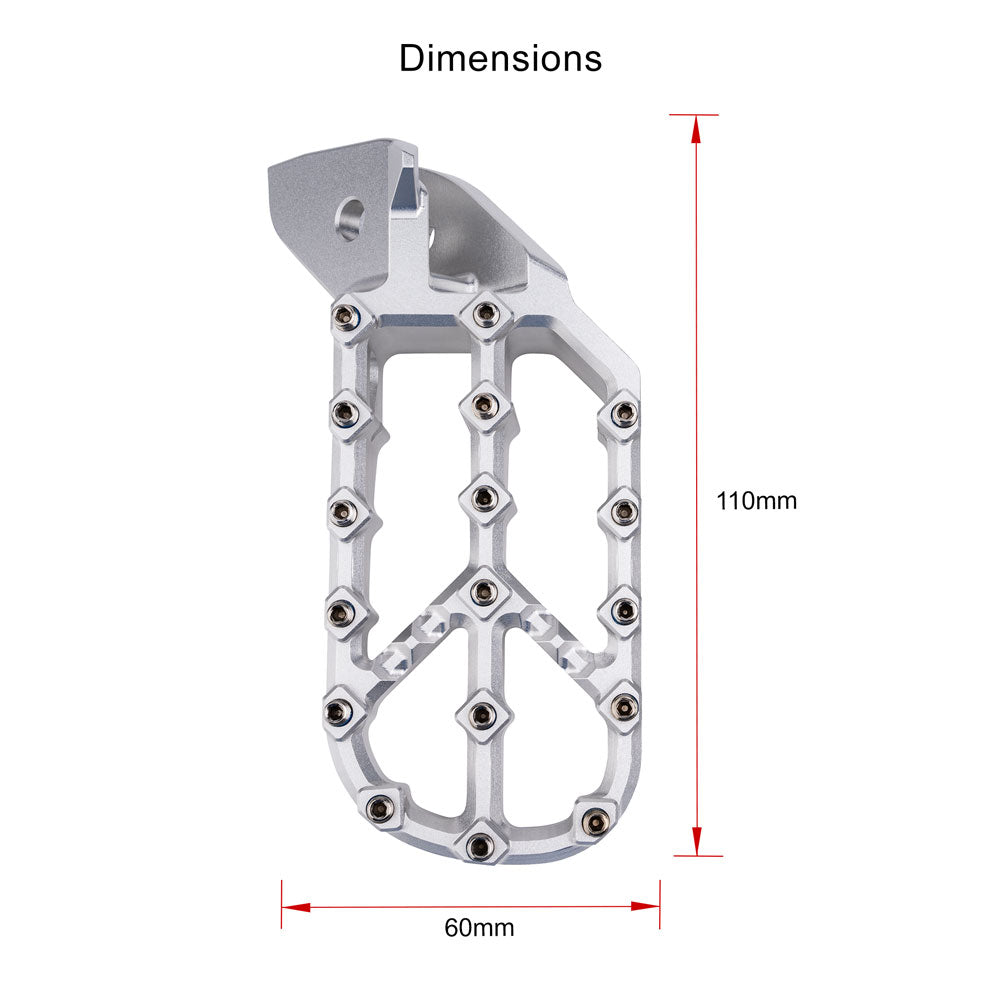 Tusk 2154060002 Edge Billet Adventure Foot Pegs  Silver