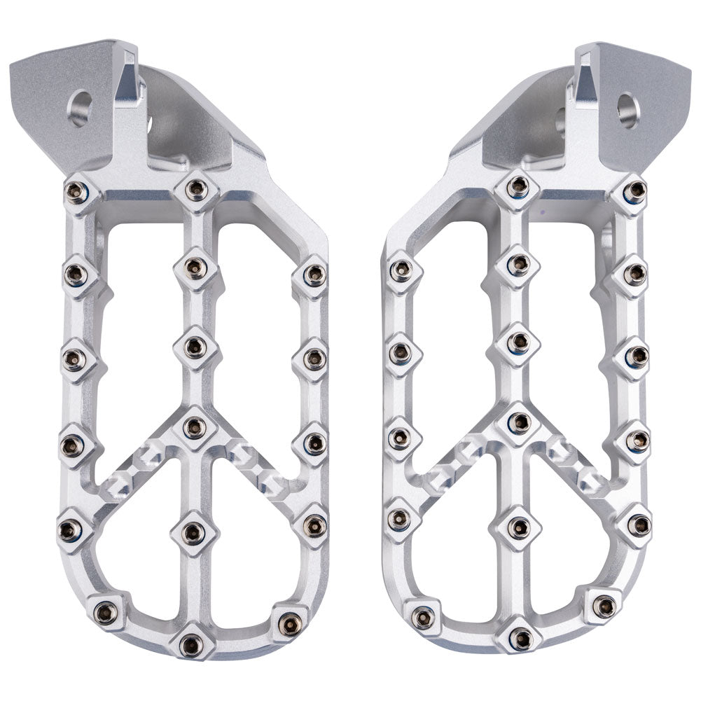 Tusk 2154060002 Edge Billet Adventure Foot Pegs  Silver