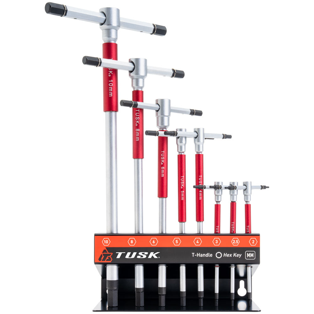 Tusk 2159310001 Spinning T-Handle Hex Wrench Set  Red