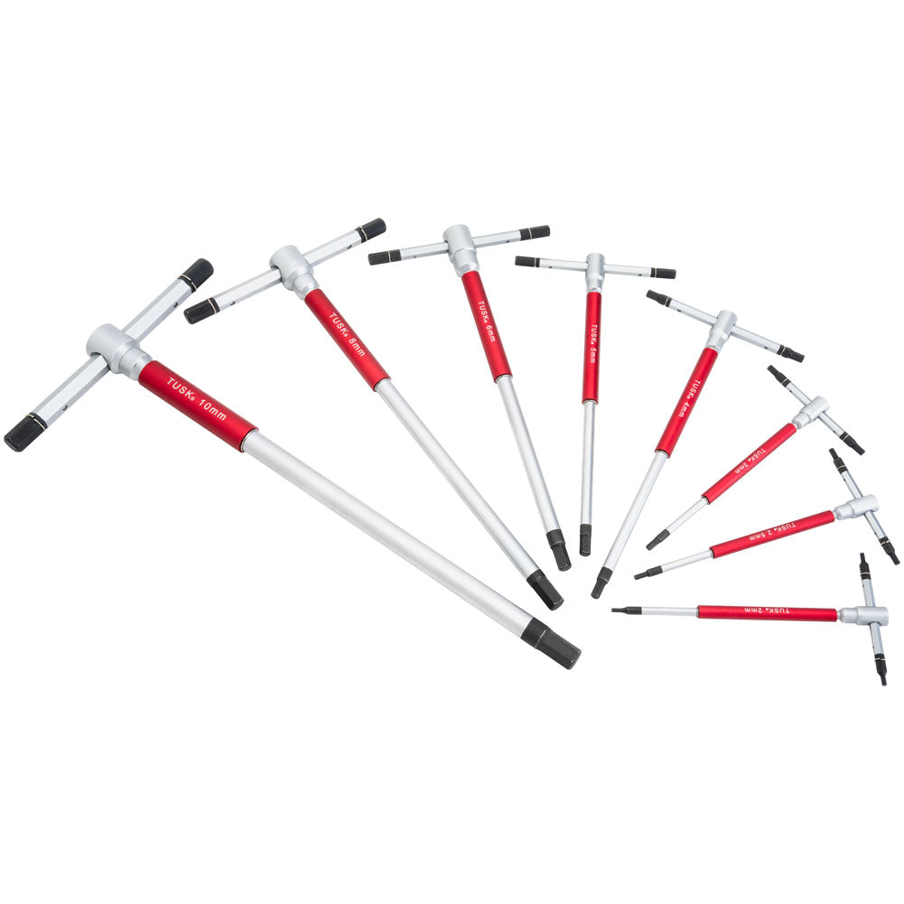 Tusk 2159310001 Spinning T-Handle Hex Wrench Set  Red