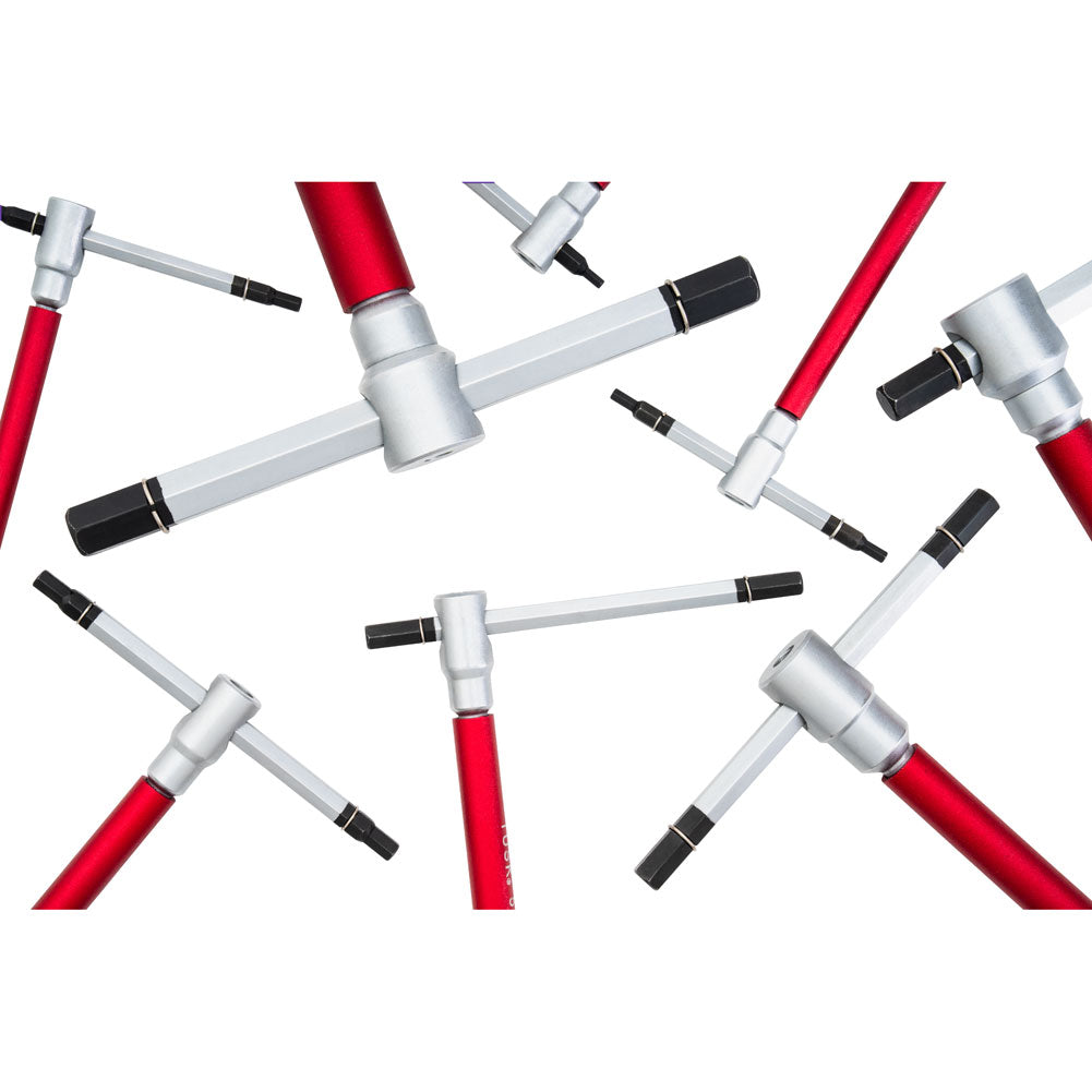 Tusk 2159310001 Spinning T-Handle Hex Wrench Set  Red
