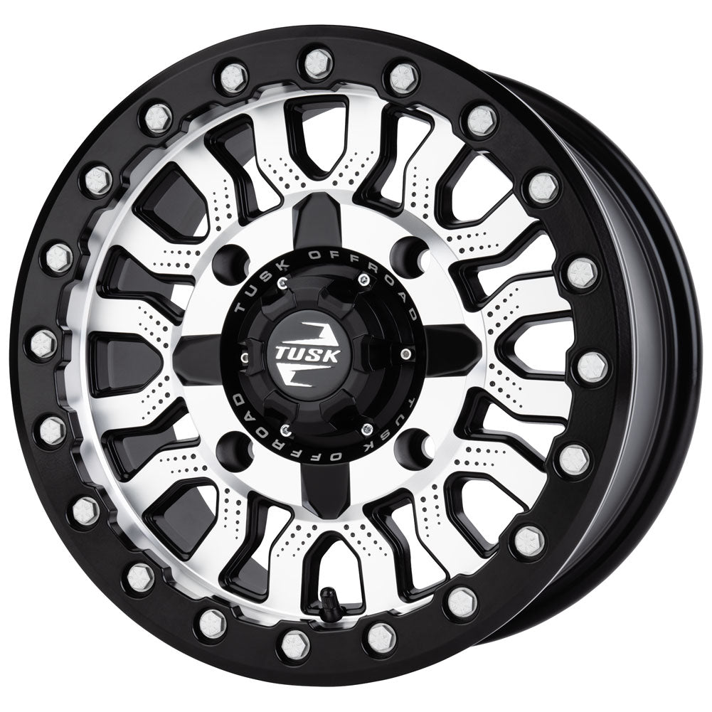 Tusk 2159360014 4/156  Fremont Beadlock Wheel 14x7 4.0 + 3.0 Machined/Black