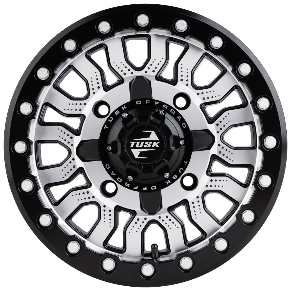 Tusk 2159360014 4/156  Fremont Beadlock Wheel 14x7 4.0 + 3.0 Machined/Black