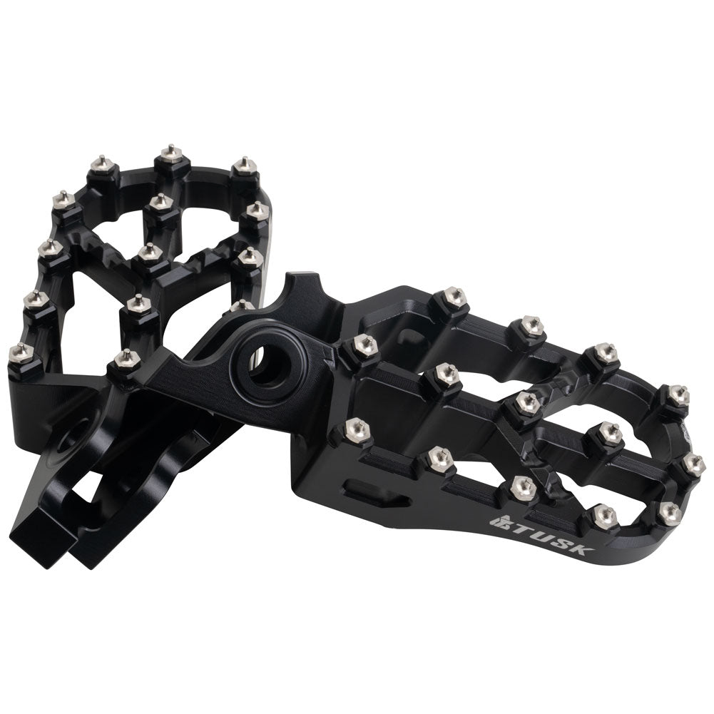 Tusk 2160780003 Strike Billet Moto Foot Pegs  Black