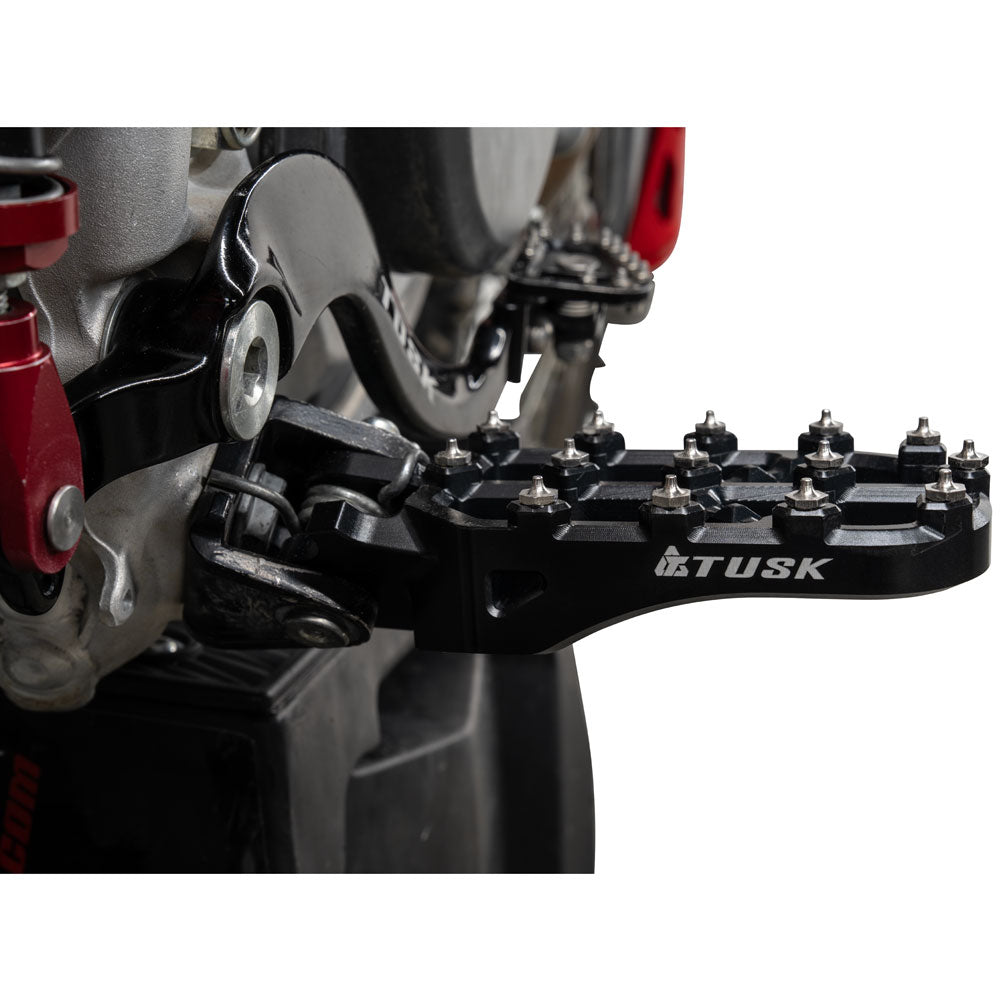 Tusk 2160780003 Strike Billet Moto Foot Pegs  Black
