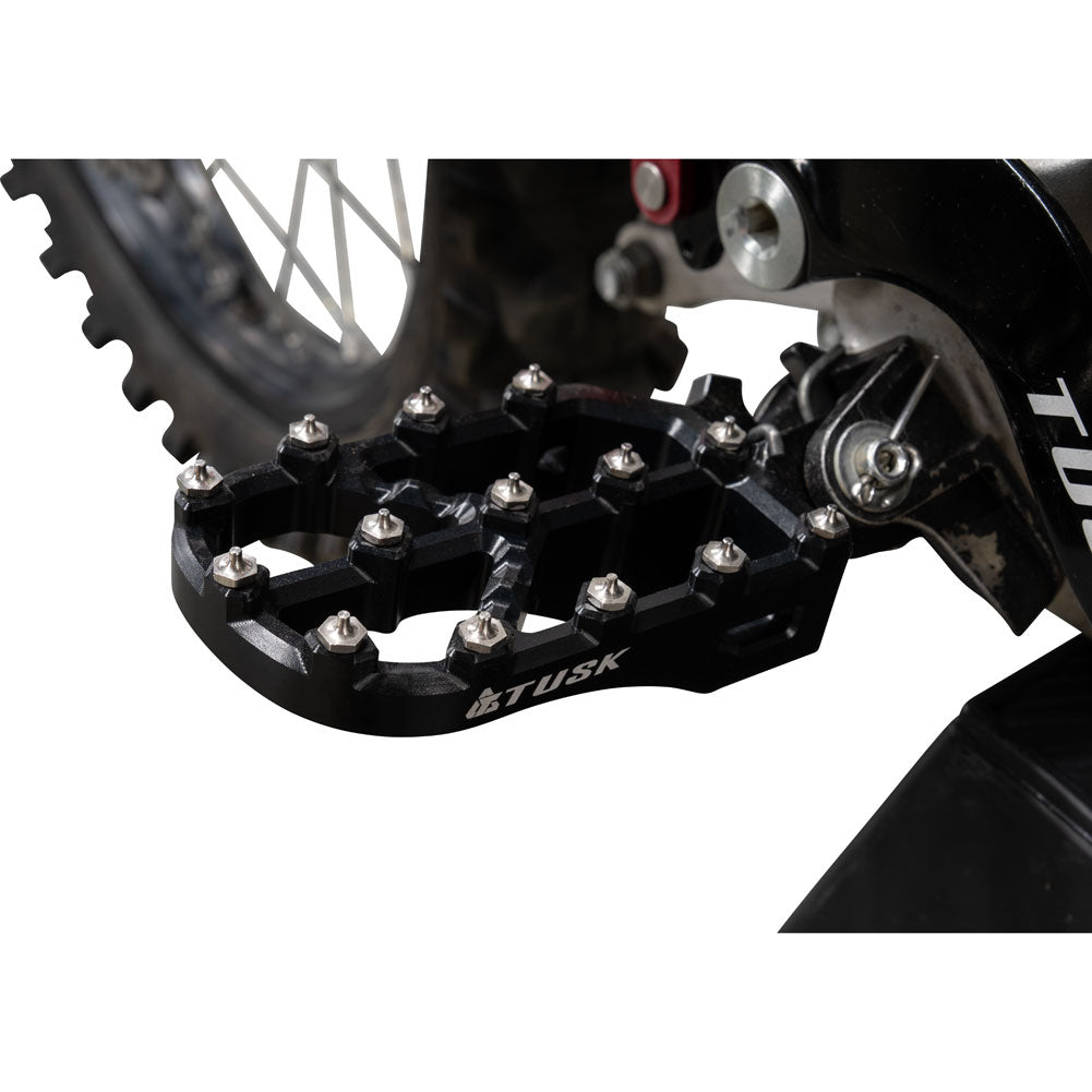 Tusk 2160780003 Strike Billet Moto Foot Pegs  Black