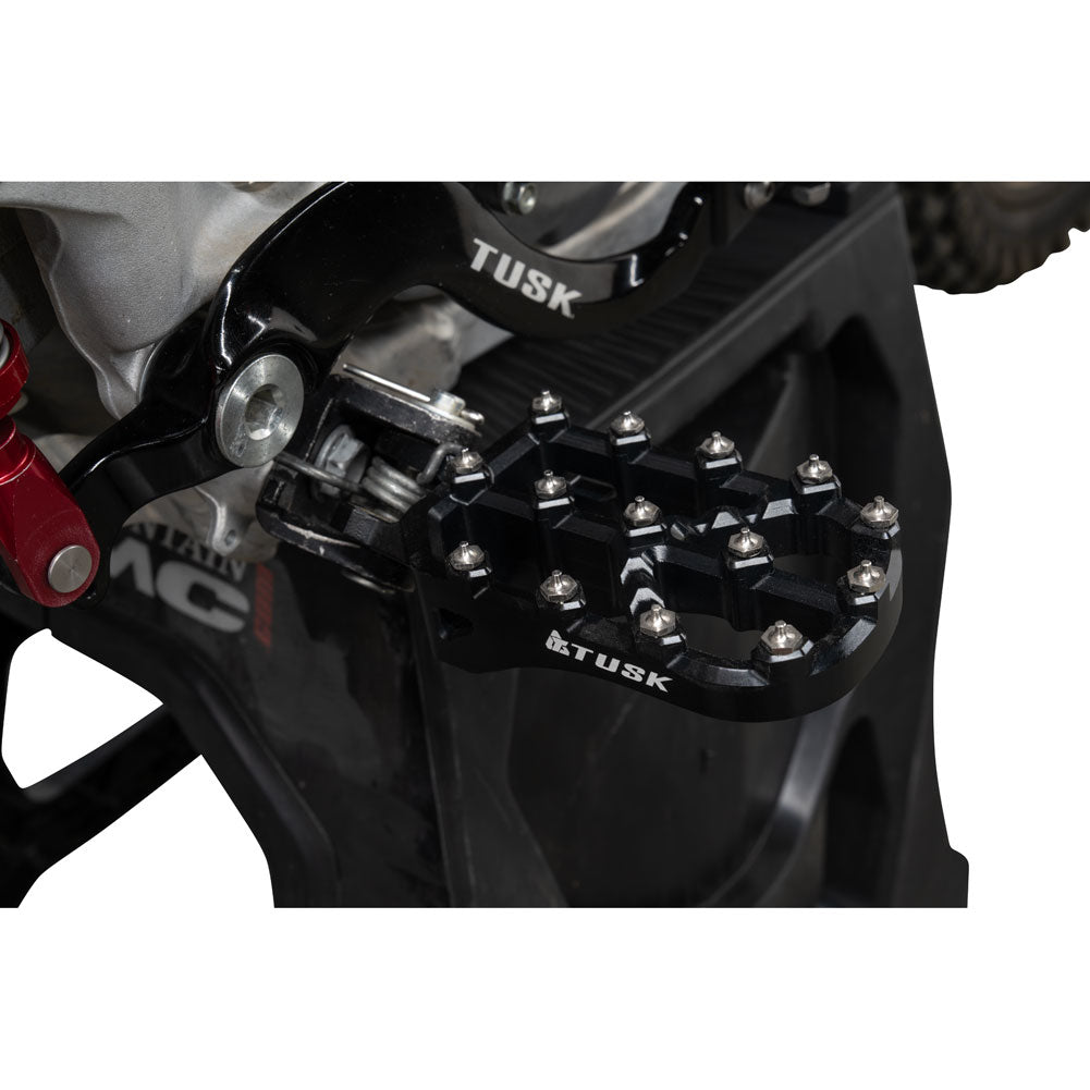 Tusk 2160780003 Strike Billet Moto Foot Pegs  Black