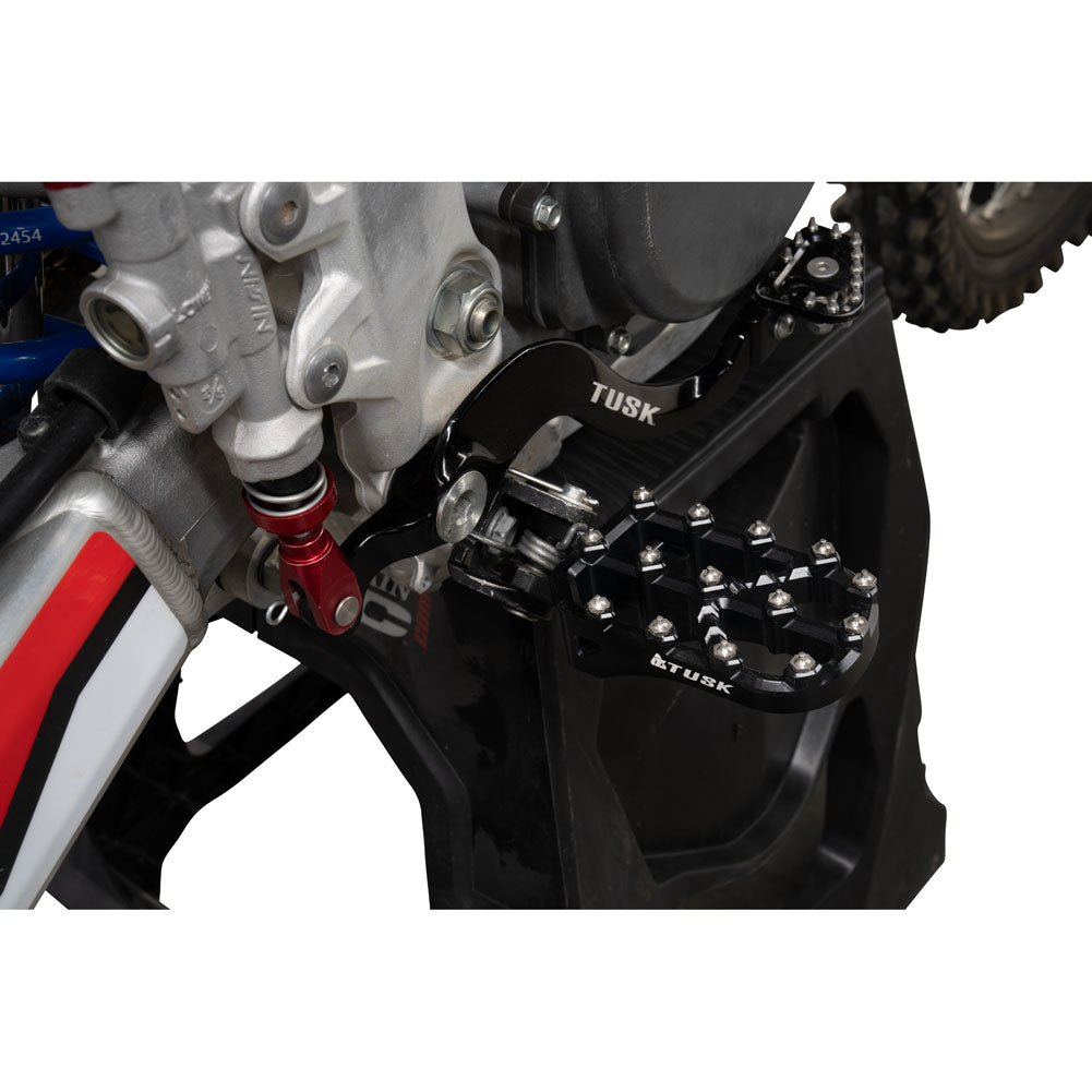 Tusk 2160780003 Strike Billet Moto Foot Pegs  Black