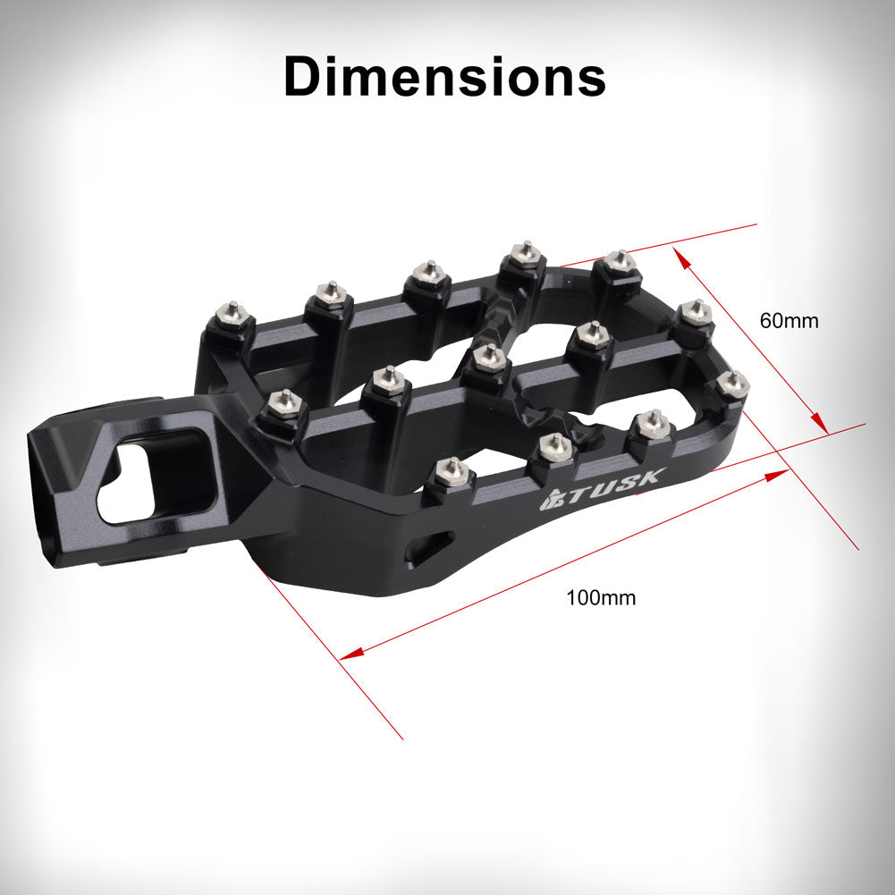 Tusk 2160780011 Strike Billet Moto Foot Pegs  Black