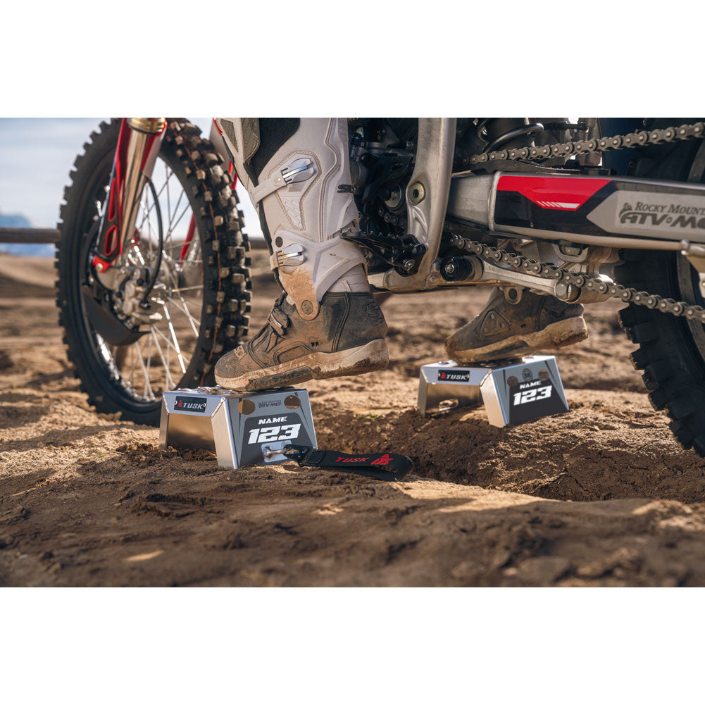 Tusk 2161320003 Moto Starting Blocks - Rev Black/Grey 4"