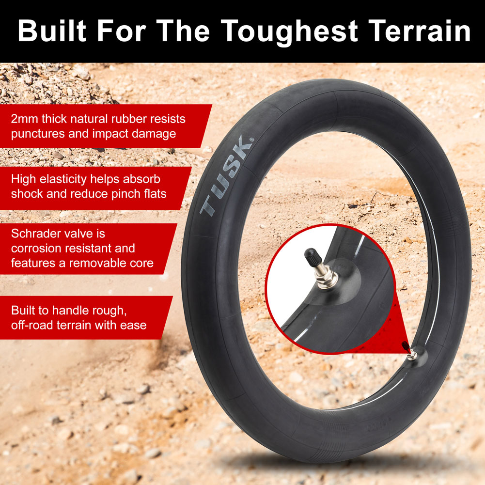 Tusk 2169760008 Heavy Duty 2mm Natural Rubber Motorcycle Tube 2.50-2.75x12