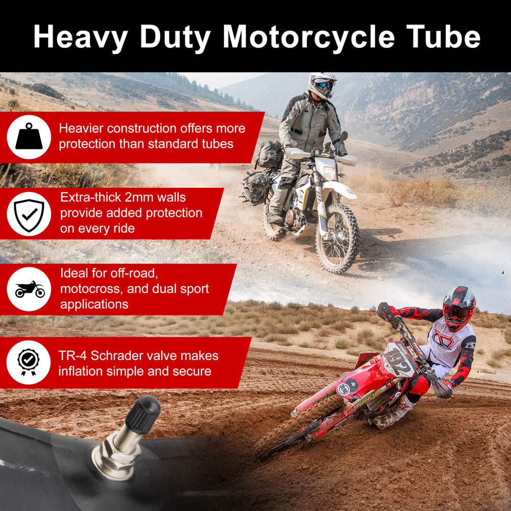 Tusk 2169760008 Heavy Duty 2mm Natural Rubber Motorcycle Tube 2.50-2.75x12