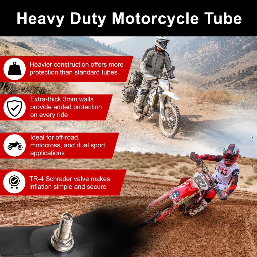 Tusk 2169850004 Severe Duty 3mm Natural Rubber Motorcycle Tube 110-120/100x18
