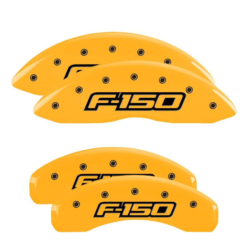 MGP 10219SF15YL 4 Caliper Covers Engraved Front & Rear Oval Logo/fits Ford Yello