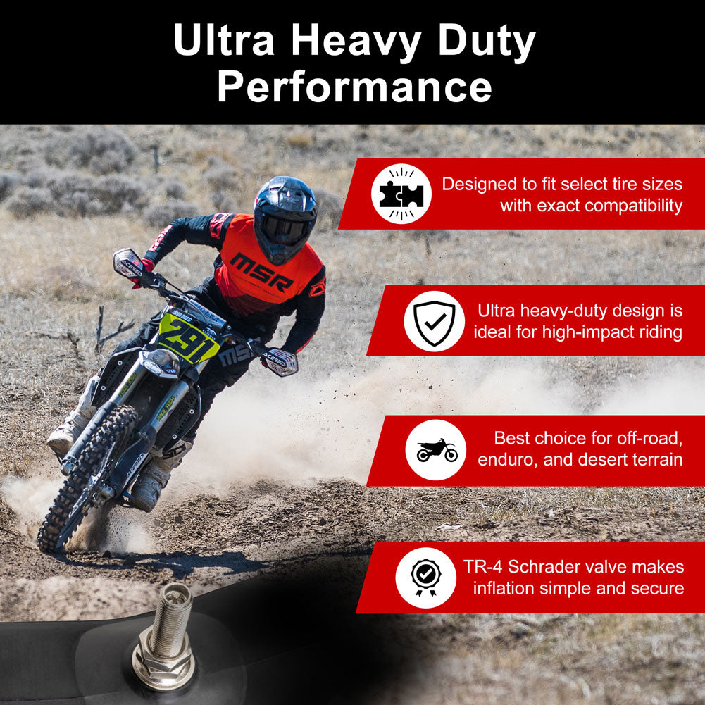 Tusk 2170030003 Ultra Heavy Duty 4mm Natural Rubber Motorcycle Tube 80/100x21