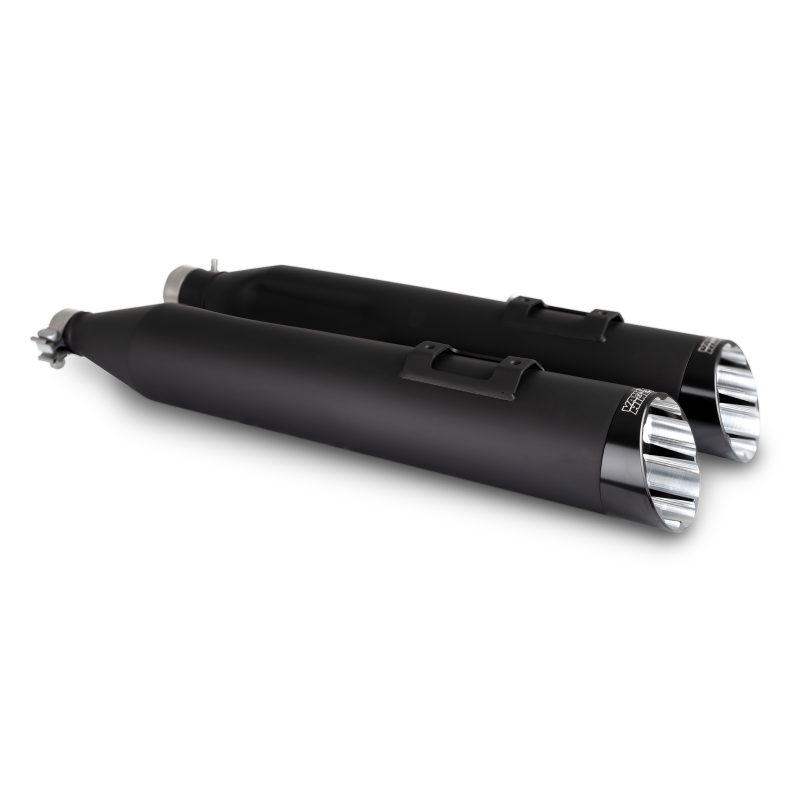 Vance & Hines HD M8 Touring Razorback 450 Slip-on Exhaust - Wrinkle Black