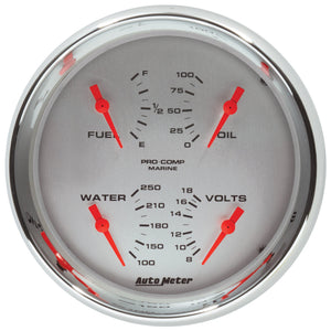 AutoMeter 200705-35 Autometer Marine Chrome - 100 PSI