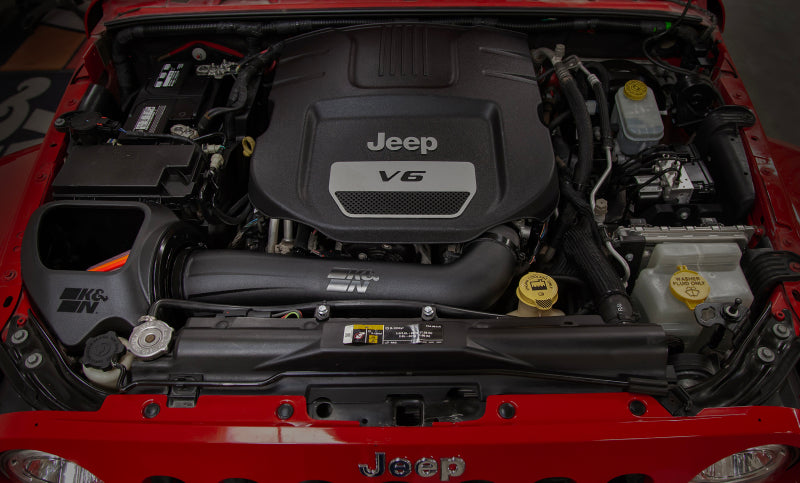 K&N Engineering 50-1566 K&N 12-18 fits Jeep Wrangler V6 3.6L NextGen Cold Air Intake