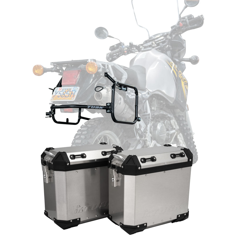 Tusk 2181320001 Frontier Panniers with Pannier Racks  Brushed Aluminum