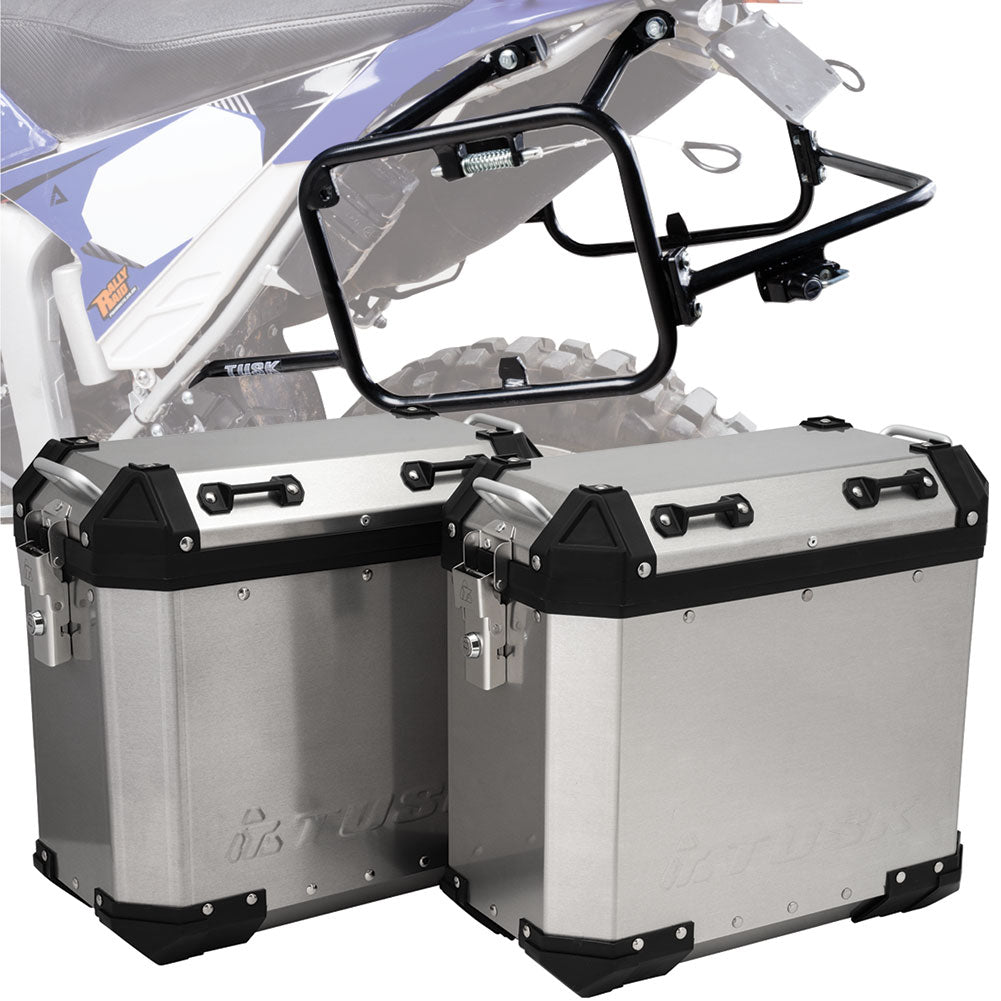 Tusk 2181320011 Frontier Panniers with Pannier Racks  Brushed Aluminum