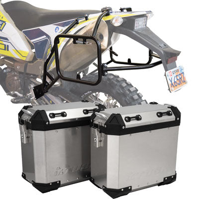 Tusk 2181320023 Frontier Panniers with Pannier Racks  Brushed Aluminum