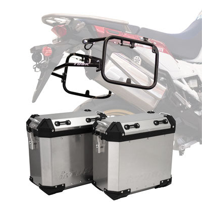Tusk 2181320031 Frontier Panniers with Pannier Racks  Brushed Aluminum