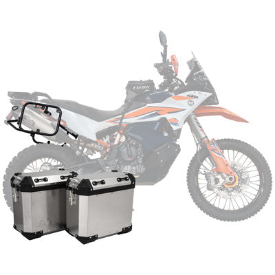 Tusk 2181320035 Frontier Panniers with Pannier Racks  Brushed Aluminum