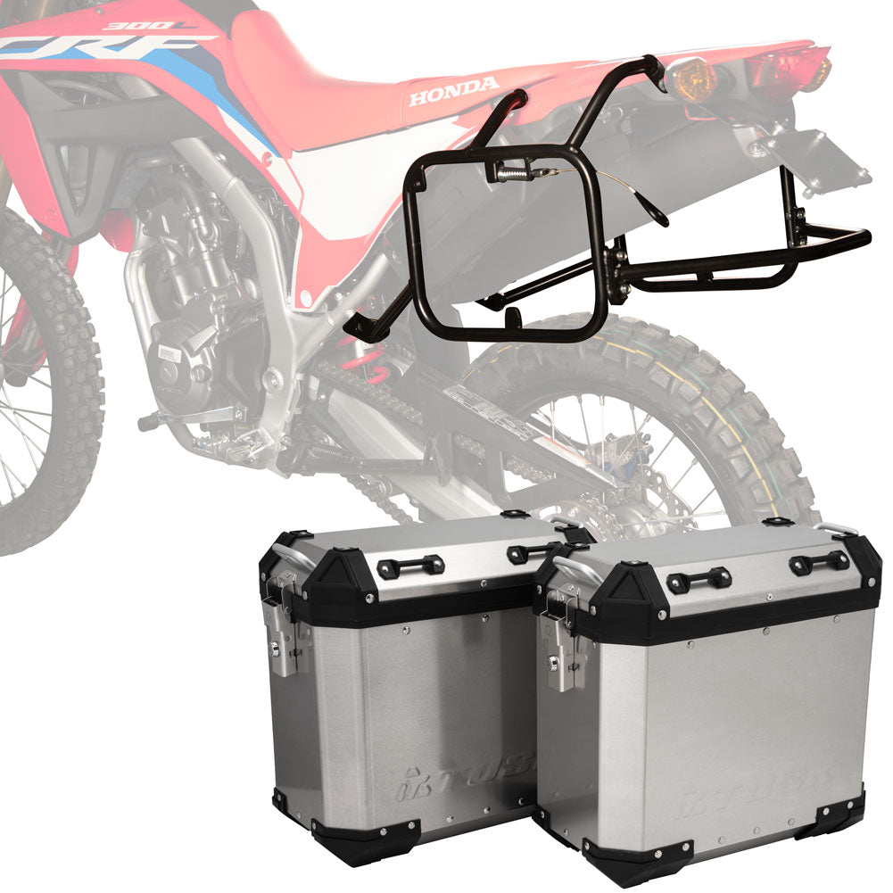 Tusk 2181320047 Frontier Panniers with Pannier Racks  Brushed Aluminum