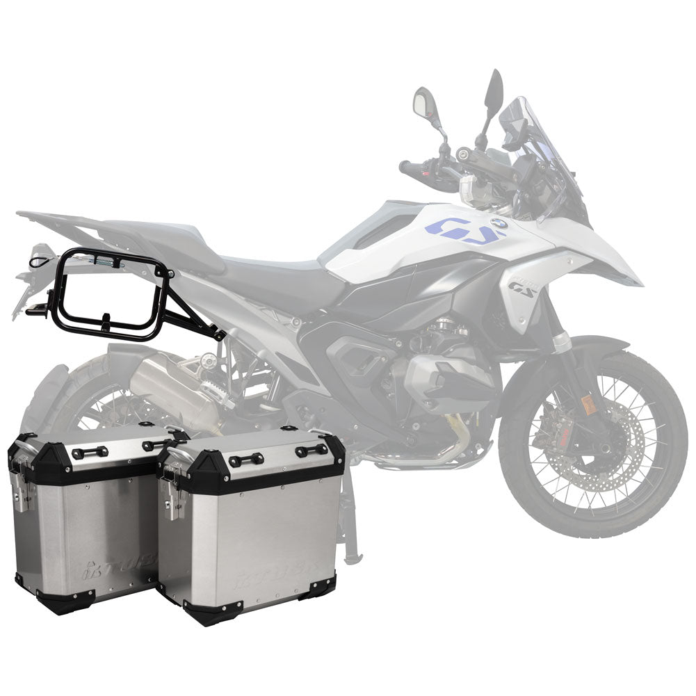 Tusk 2181320057 Frontier Panniers with Pannier Racks  Brushed Aluminum
