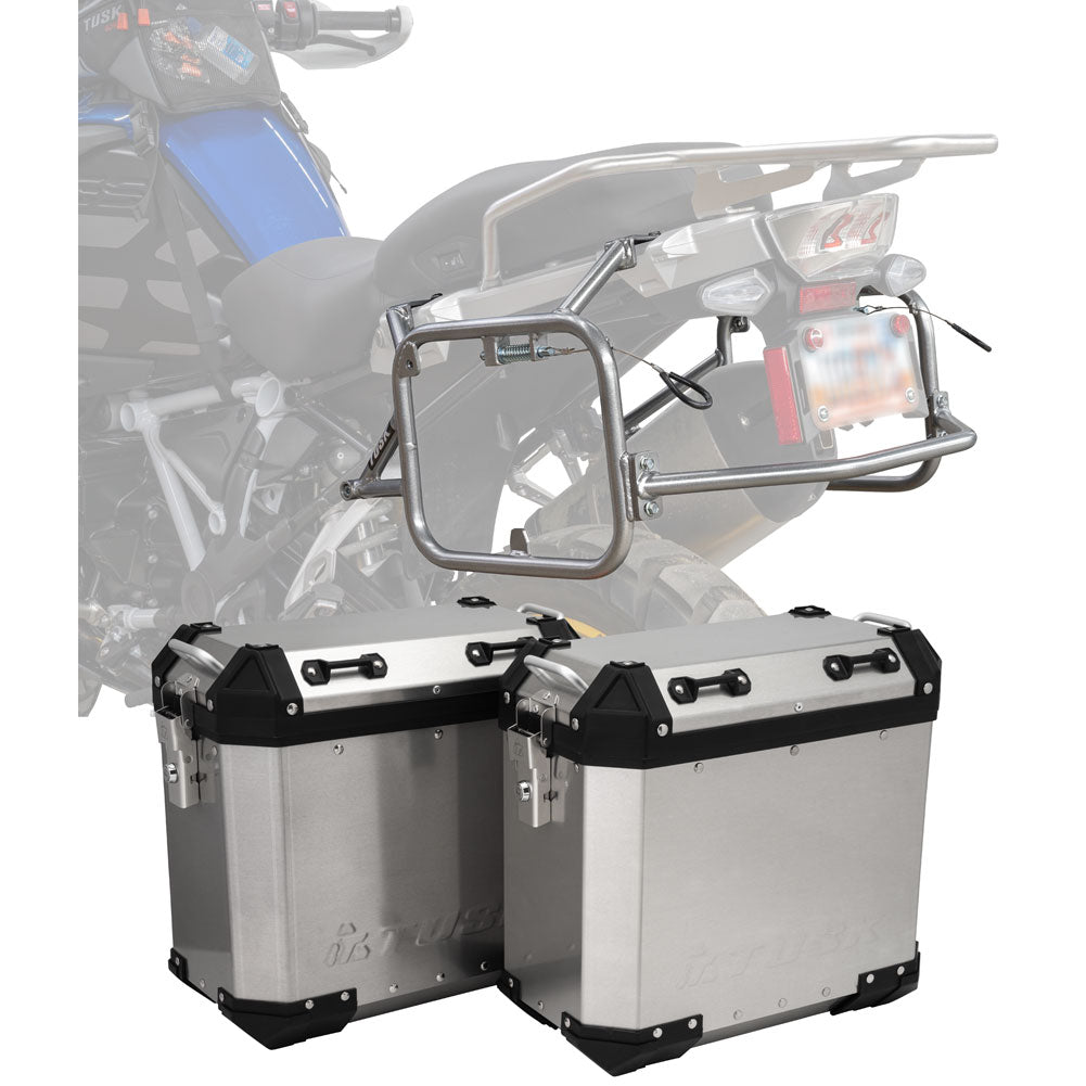 Tusk 2181320061 Frontier Panniers Pannier Racks Brushed Aluminum Silver Racks