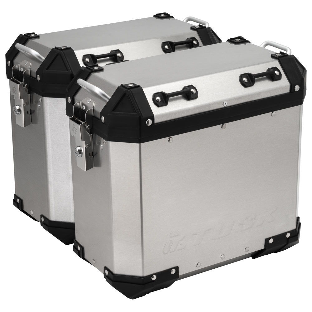 Tusk 2181320063 Frontier Panniers with Pannier Racks  Brushed Aluminum