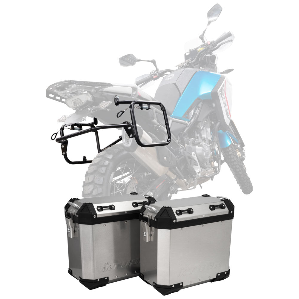 Tusk 2181320065 Frontier Panniers with Pannier Racks  Brushed Aluminum