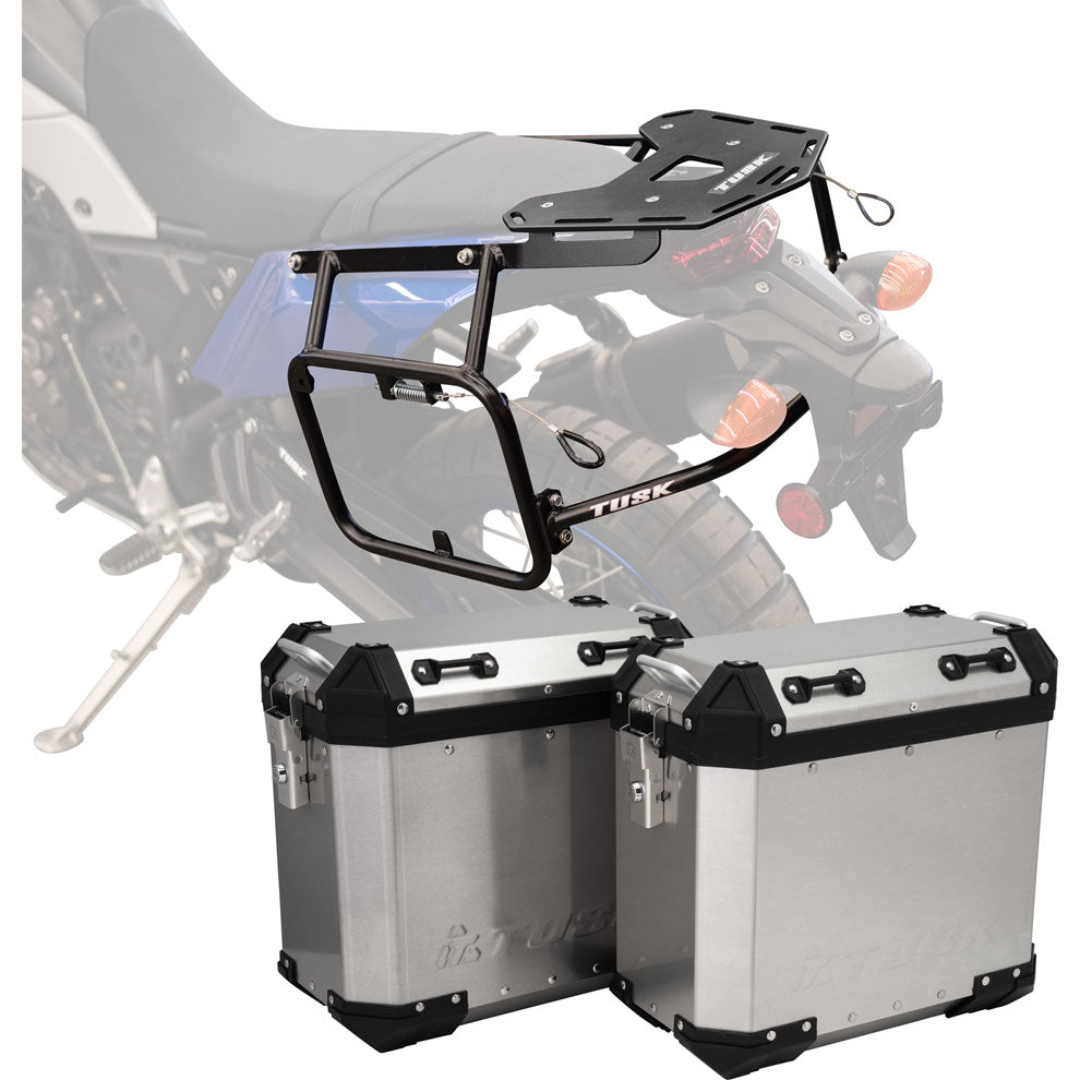 Tusk 2181320068 Frontier Panniers with Pannier Racks  Brushed Aluminum