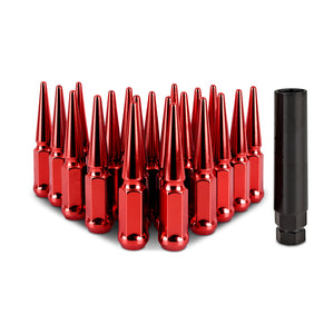Mishimoto MMLG-SP1215-20RD Steel Spiked Lug Nuts M12x1.5 20pc Set - Red