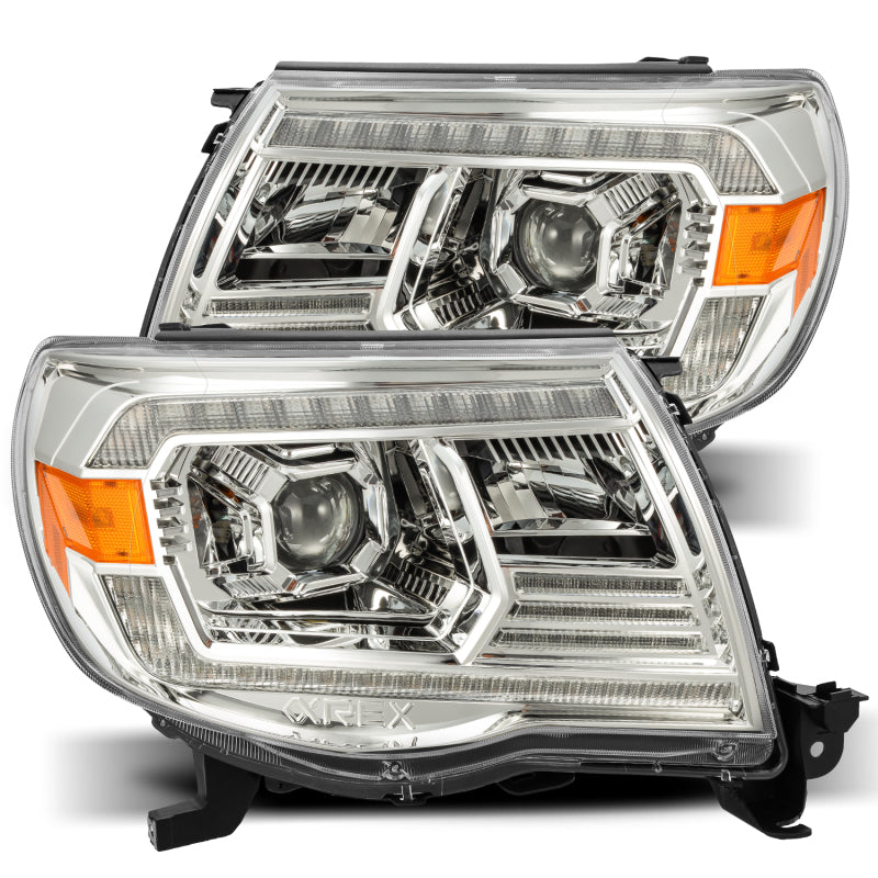 AlphaRex 880740 fits Toyota 05-11 Tacoma LUXX LED Projector Headlights Plank Style Chrome w/Activation Light/DRL